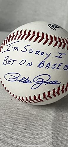Pete Rose Aláírt Sajnálom, Fogadok, hogy A Baseball dedikált OMLB Baseball SZÖVETSÉG - Dedikált Baseball