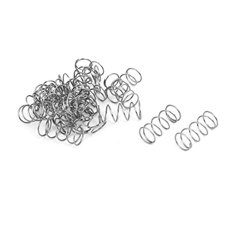 uxcell Tömörítés Tavasz,304-es Rozsdamentes Acél,7mm OD,0,5 mm Huzal Méret,15mm Ingyenes Hossza,Ezüst Hang,20db