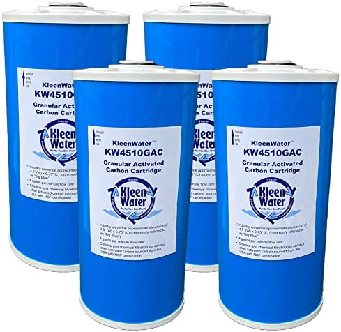 KleenWater Aktív Szén Szűrő Csere vízszűrő Patron, 4, 5 x 10 Inch, Klór, Kén Szag Szennyező anyagok Szűrés