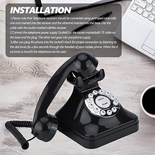 WX-3011 Vintage Fekete Multi-Funkciós Vezetékes Telefon,Antik Stílusú Telefon,Flash-Re-dial Tartalék HD Hívás Csúszás-Bizonyíték,