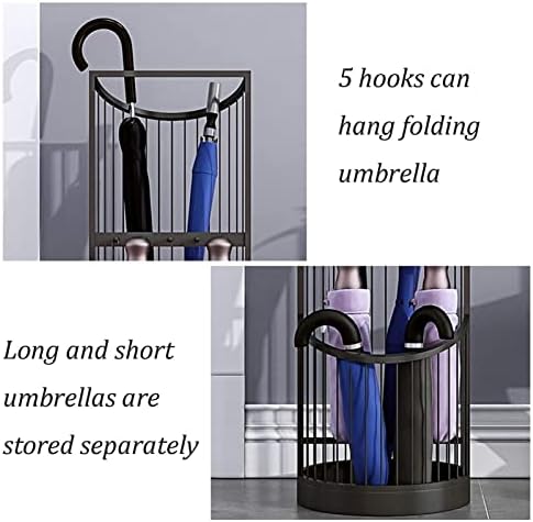 XHALERY Esernyő Rack Állvány, Esernyő tartó,Esernyő Áll esernyőtartó Fém horoggal felszerelt Képes Tárolni Hosszú, Rövid,