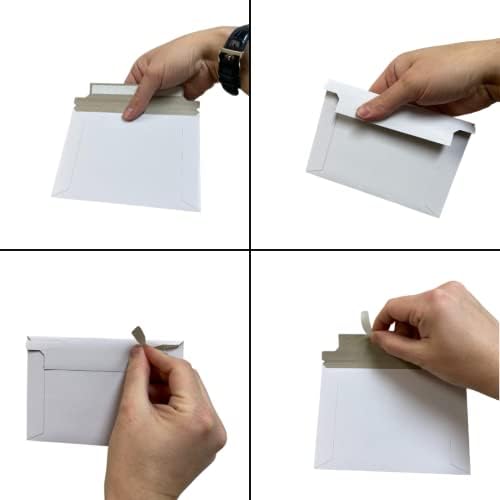 Fehér Merev Küldemények Mérete Csomag 10 Egyéni Pecsét Maradj Lapos Karton Szállítási keretek Levelezési Fotók, képek (4.5 x 6.5