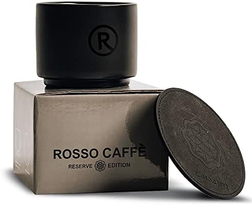 ROSSO CAFFÈ Tartalék - 6.5 oz duplafalú Fekete Lenyűgöző Kerámia Csésze Jól Megtervezett Hullámvasút a Cappuccino vagy a Lungo.
