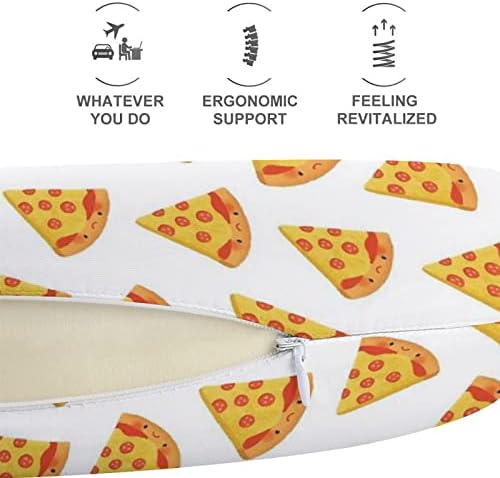 Boldog Pizza Utazási Nyak Párna U Alakú Fej-Nyaki Támogatás Párna Memory Foam Fejtámla Autó Irodában, Otthon Alszik