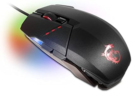 MSI Gaming Vezetékes/Vezeték nélküli USB-RGB-Állítható DPI Programozható Gaming-Grade Optical Mouse (Kuplung GM70 Gaming Mouse), Fekete RGB