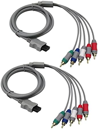 Csomag 2 Szürke 6FT HD TV Komponens RCA Audio Video AV kábel Kábel Dugó Csere Nintendo Wii Wii U