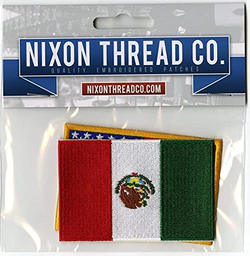 A mexikói-Amerikai Zászló Foltok 3.25 | USA-Mexikó Hazafias Kis Vasalót Hímzett Javítás - by Nixon Szál Co.