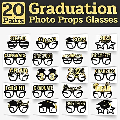 2023 Érettségi Fotó Kellékek Szemüveg - 20-Pack Vicces Érettségi Party Szemüveg Fotók