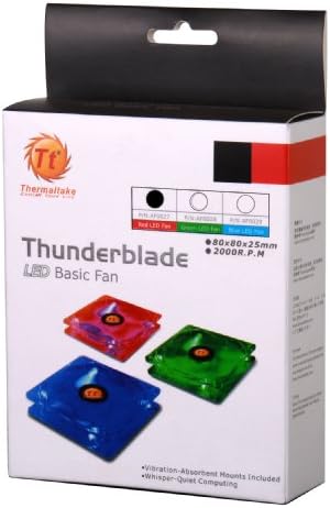 Thermaltake Thunderblade 80 mm-es, 4 Led-Eset Ventilátor, 3, 4 Pin-21 dBA AF0027 (Piros)
