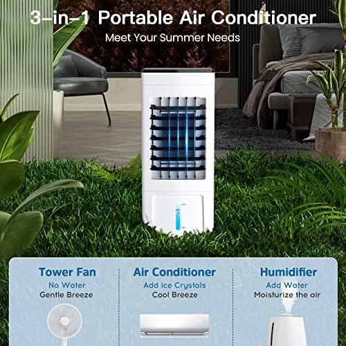 Hordozható Légkondicionáló, 3-AZ-1-Klíma a Szobában, 2 Gallon Víz Tartály, Párolgási Levegő Hűvösebb 4 Módok& 3 Sebesség, Hordozható