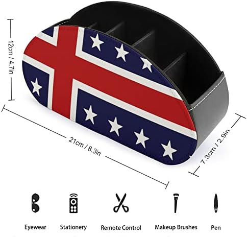 USA Északi Zászló Nyomtatás Tv Távirányító Szervező Doboz Ellenőrzési Birtokosai PU Bőr 5 Rekeszes Tároló Tartály