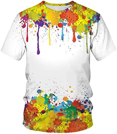 Férfi Póló Unisex Napi Póló Színes Grafikus Tie-Dye Rövid Ujjú Felsők Plus Size Nyári Alkalmi Slim Fit Blúz