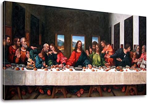 az Utolsó Vacsora a Leonardo da vinci - 20 x 40 Hosszú Klasszikus Festmény, Képek Nyomtatása Vászonra Alkotás Keretes Nappali Hálószoba