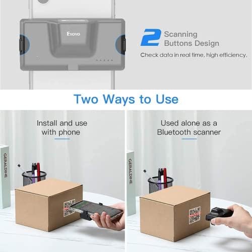 Eyoyo 2D QR-Bluetooth-Vonalkód olvasó, Mini Vezeték nélküli Vissza Klip-a Telefon vonalkód Szkenner 1D QR PDF417 Adatok Mátrix Kód Olvasó,