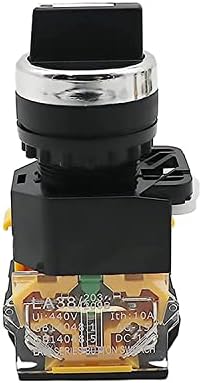 Wtukmo 22mm Választó Gomb Rotary Switch Reteszelés Pillanatnyi 2NO 1NO1NC 2 3 helyezze DPST 10A 400V hálózati Kapcsoló BE/Ki(Szín:Fekete,