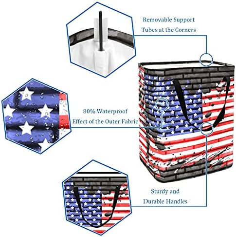 Amerikai Zászló, A Tégla, Fal, Szennyes Kosár Összecsukható a Tárolás bin fogantyúval a Szennyestartó,Gyerek Szoba,Játék Tároló
