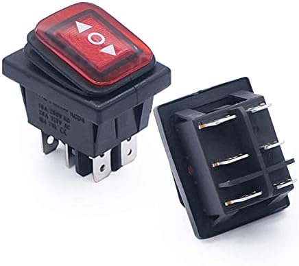 MODBAND 2db Vízálló Reteszelés Rocker Kapcsoló 6-PIN BE - /Ki-3 Pozíció, Piros Világító 250V/16A 125V/váltókapcsoló 20A