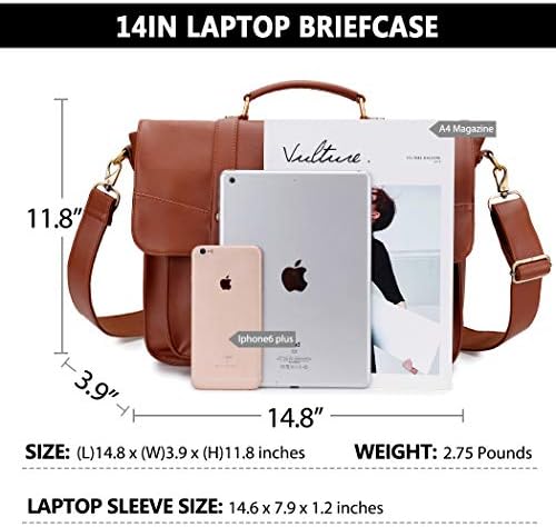 Táska Női,14 Hüvelykes Laptop Messenger Bag PU Bőr Felső Fogantyú válltáska Attasé Esetekben