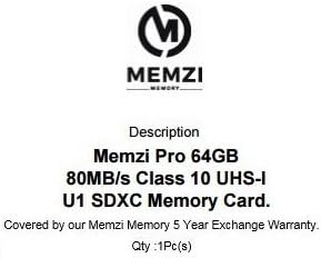MEMZI PRO 64 GB Class 10 80MB/s SDXC Memóriakártya Olympus Stylus vagy XZ Sorozat Digitális Kamerák