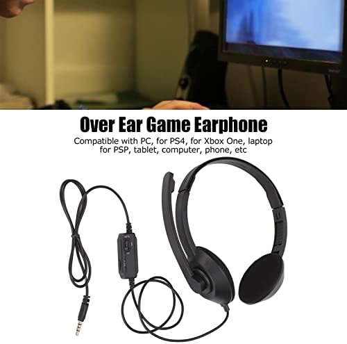 ciciglow Zaj Csökkentés Fül Gaming Headset Némítás a Mikrofon, 3,5 mm-es Kényelmes Vezetékes Sztereó Játék Fülhallgató, 120 Fokos