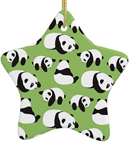 Zöld Háttér Panda 2022 Karácsonyi Kerámia Medál, Díszíteni A karácsonyfát,