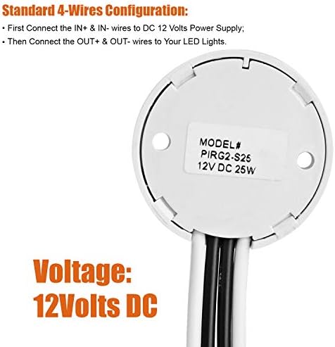 Facon 12V DC PIR Mozgásérzékelő Kapcsoló Használata a Szalag Világítás, LED Világítás, Izzó, illetve Halogén Izzók(Fehér)