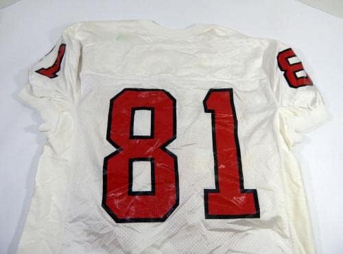 2000-es évek Texas Tech Red Raiders Baker 81 Játék Használt Fehér Jersey Névleges Rem 50 4 - Meccs Használt