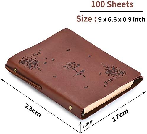 A5 méretű Jegyzetfüzet Bőr Journal Lányok Notebook Vintage Bőr Vázlatfüzet, Újratölthető Napló Notebook Utazási Folyóiratok,