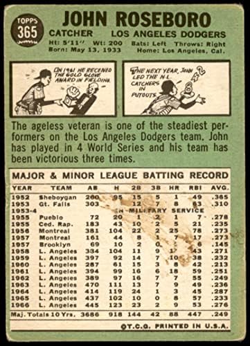 1967 Topps 365 John Roseboro Los Angeles Dodgers (Baseball Kártya) FAIR Dodgers