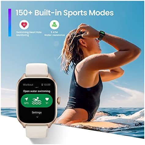 ZUONU GTS 4 GTS4 Smartwatch 150 Sport Mód, Intelligens Karóra, Beépített Alkalmazás, Android, iOS Telefon (Szín : Misty Fehér)