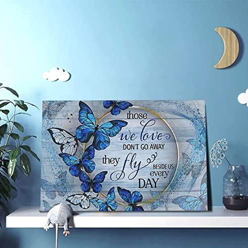Inspiráló Kék Pillangó Wall Art Pillangó Dekoráció Fürdőszoba Kék Wall Art Office Pillangó Szoba Dekoráció Art Festmények