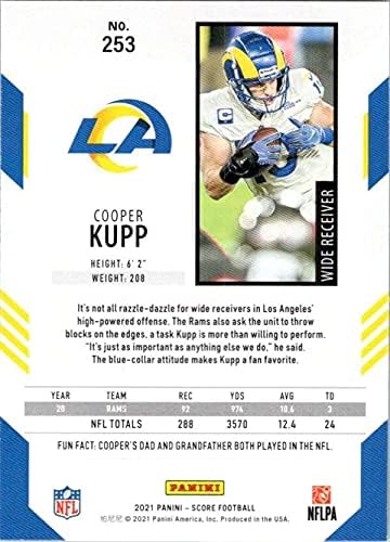 2021 Pontszám 253 Cooper Kupp Los Angeles Rams NFL Labdarúgó-Trading Card