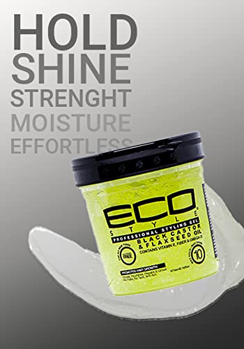 ECOCO Eco Style Gél - Fekete Castor Lenmag Olaj - Tartós Ragyog - Táplálja, Javítás, Sérült Haj - Elősegíti az Egészséges Fejbőr - Biztosítja