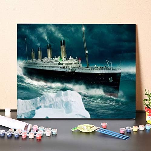 A Paint Számú Készletek Kezdő Felnőtt Gyerekek, a Titanic Az Út Vége Az Atlanti-DIY Digitális Festmény Kit Keretes Vászon