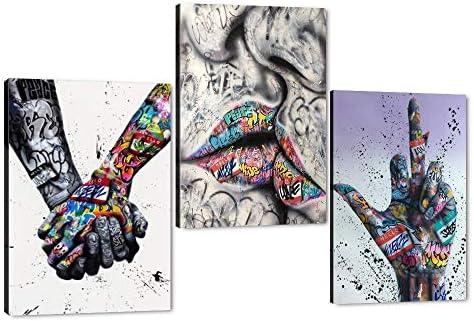 Yatsen Híd Absztrakt Szerető Test Képregény, Plakát, Nő, Férfi Vászon Festmény Kötelet, Nyakkendő Nyomtatás Wall Art Kép Fa Keretben
