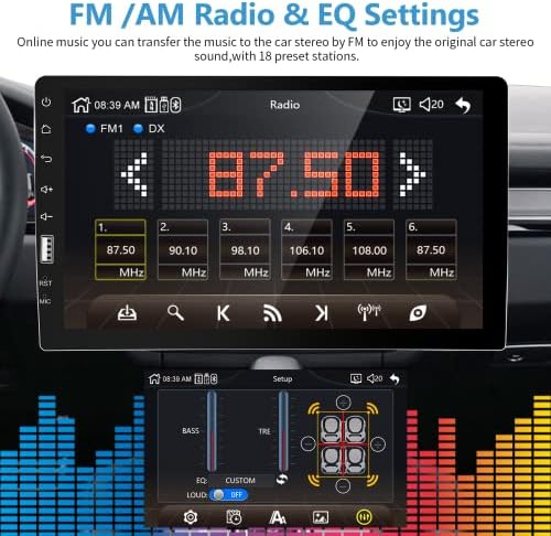 Egységes Din autórádió Támogatás Carplay & Android Auto 9 - es érintőképernyő Car Audio EQ Multimédia Lejátszó Beépített Tükör Link