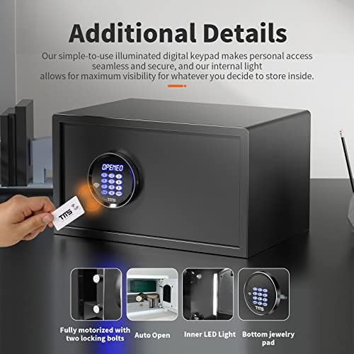 TMS 1.6 Cub RFID/NFC Biztonsági Biztonságos, Automatikus Nyitva Biztonságos Doboz Digitális Jelszót,Nehéz, Tömör Acél Háztartási