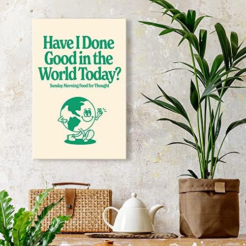 Aranyos Vintage Zöld Plakátok Szoba Esztétikai Vicces Smiley Vászon Wall Art a Föld Napja Nyomatok Festmény Ajándékok Inspiráló Idézet Retro