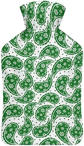 Zöld Paisley Minta Forró vizes Palackot 1000ml Aranyos Lágy Víz-Injekció Táska Kéz Melegebb, a Meleg Kéz, Láb Ajándékok