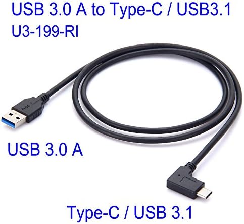 Soondar 3.3 ft derékszögű USB 3.1 C Típusú (az USB-C) a Férfi-USB 3.0 Típusú Férfi Csatlakozó 10 gbps Fordította: töltőkábellel Apple