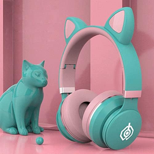 Zajszűrő Vezeték nélküli Macska Fülét Fejhallgató, Vezeték Fül Bluetooth Fejhallgató Mikrofon, Hi-Res Audio Összehajtható Fejhallgató, beépített