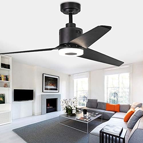 FINXIN Beltéri Mennyezeti Ventilátor világítótestek Fekete-Távirányító LED 52 Mennyezeti ventilátor Hálószoba,Nappali,Étkező,