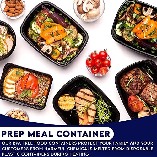 Étel elkészítése Konténerek 1 Rekesz Újrafelhasználható Élelmiszer Előkészítő Tároló Konténerek szemhéjakkal, 24 oz，BPA Free - Mikrohullámú