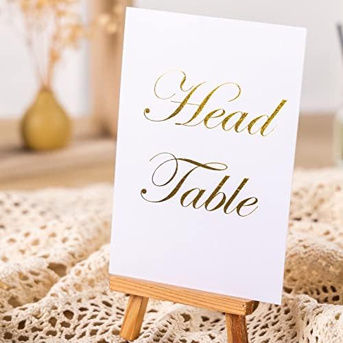 4*6 Arany Esküvői Asztal Számok 1-30 fejjel Táblázat Kártya, Tábla Száma Kártyák Esküvői Fogadás, Kétoldalas Arany Fóliás Asztal