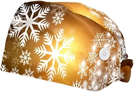 Niaocpwy 2 Csomag Arany Karácsonyi Kártya Munka sapkák Hajpánt a Nők, Férfiak, Bouffant Súrolja a Turbán, Sapka