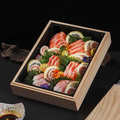 Zerodeko Élelmiszer-Konténerek 1 Állítsa a Japán Bento Box Fa Fedő Sushi Z Tálca Ételt Előkészítő Tartály Élelmiszer-Tároló Doboz