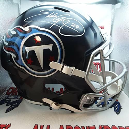 Eddie George Replika Aláírt Tennessee Titans dedikált Teljes méretű Sisak SZÖVETSÉG - Dedikált NFL Sisak