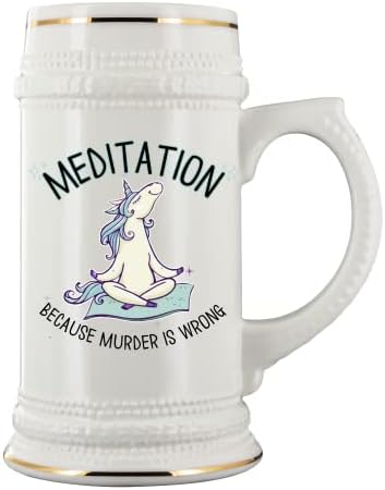 A Meditáció, Mert A Gyilkosság Rossz Egyszarvú Zen Lotus Jelentenek Vicces Jóga 22 Oz. Korsó sör a Nők Köszönöm Elismerő Emlék