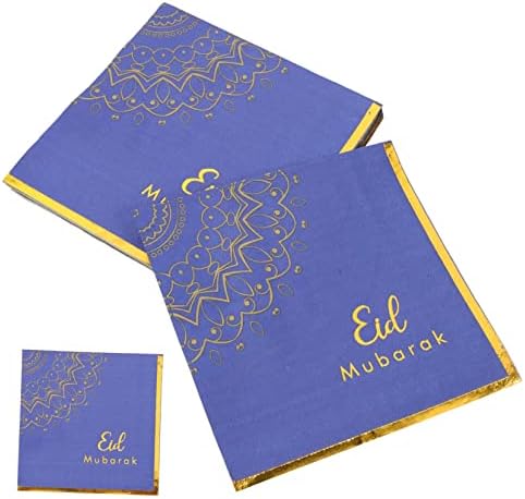 PRETYZOOM 64 db Fél Témájú Kényes Eid Eldobható Bankett Nyomtatás Asztali Iszlám Arany Dekoráció, Dekorációs Kellékek Boldog Színes Ital Mubarak