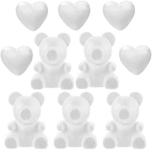 TENDYCOCO apróságot 10db Kézműves Szív Polisztirol Medve Modellezési Penész Maci Figura Fehér DIY Penész virágkötészet Esküvői Dekoráció